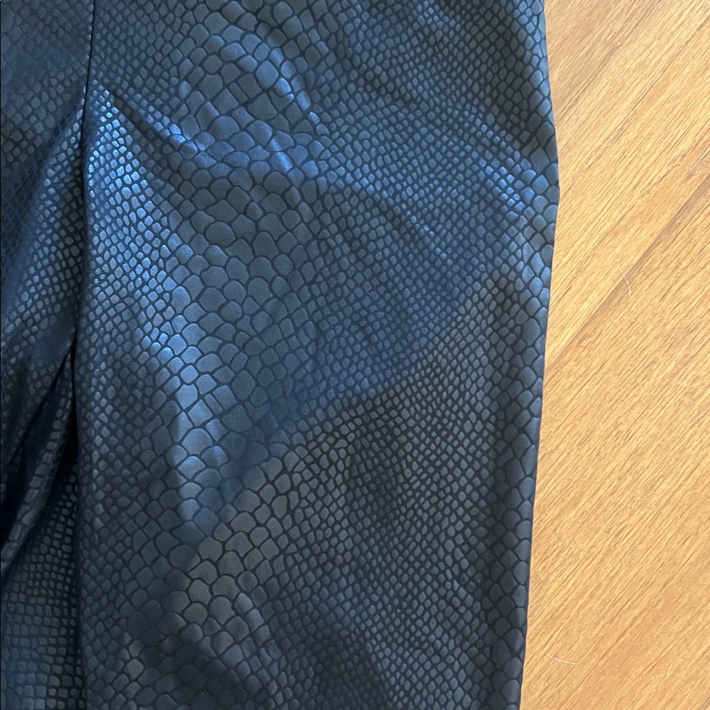 CHERISH BLACK SNAKE SKIN FAUX LEATHER LEGGINGS - Picture 8 of 12